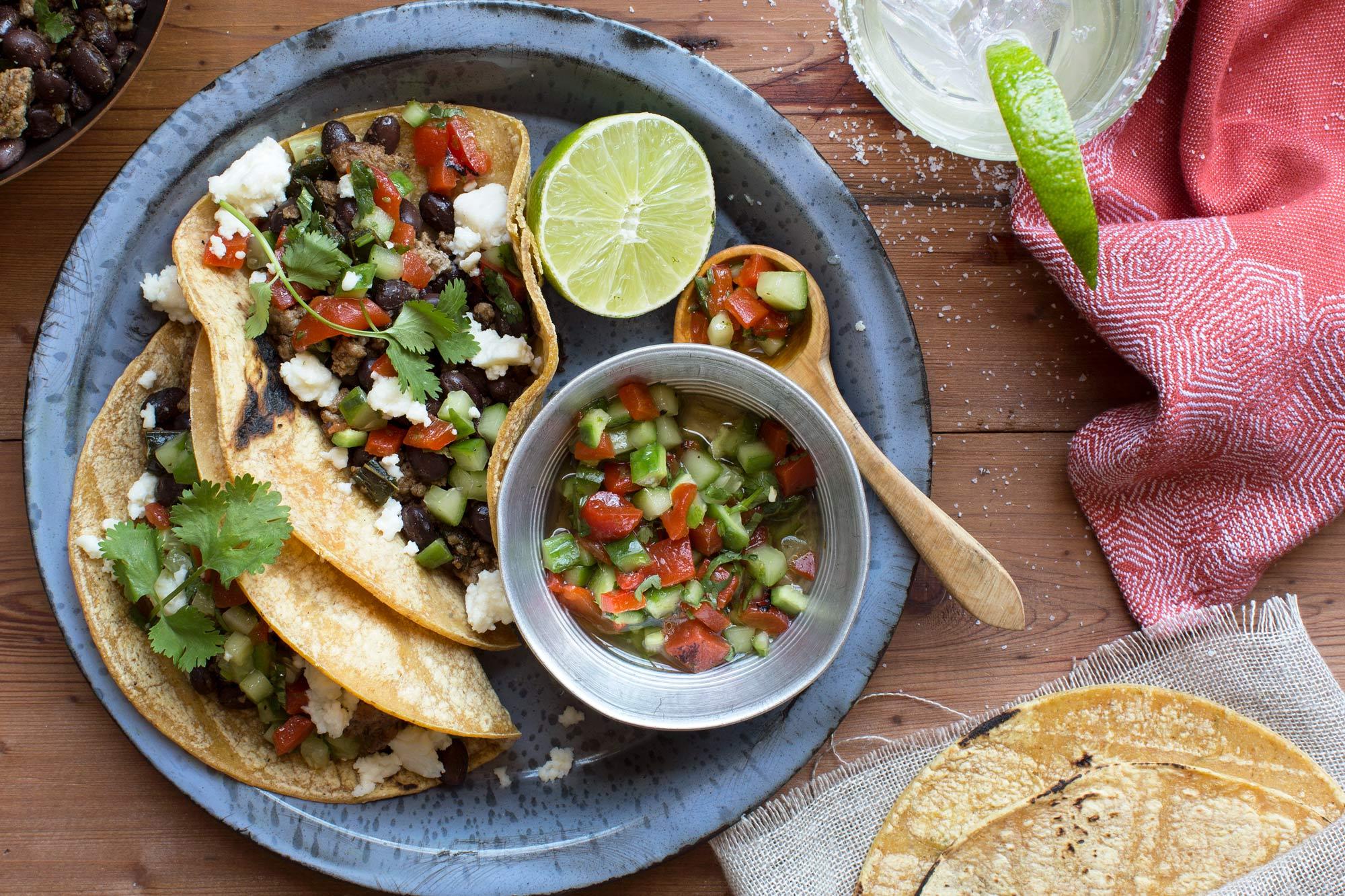 Turkey Tacos with RoastedRedPepper Salsa Recipe Mi Rancho® Pure