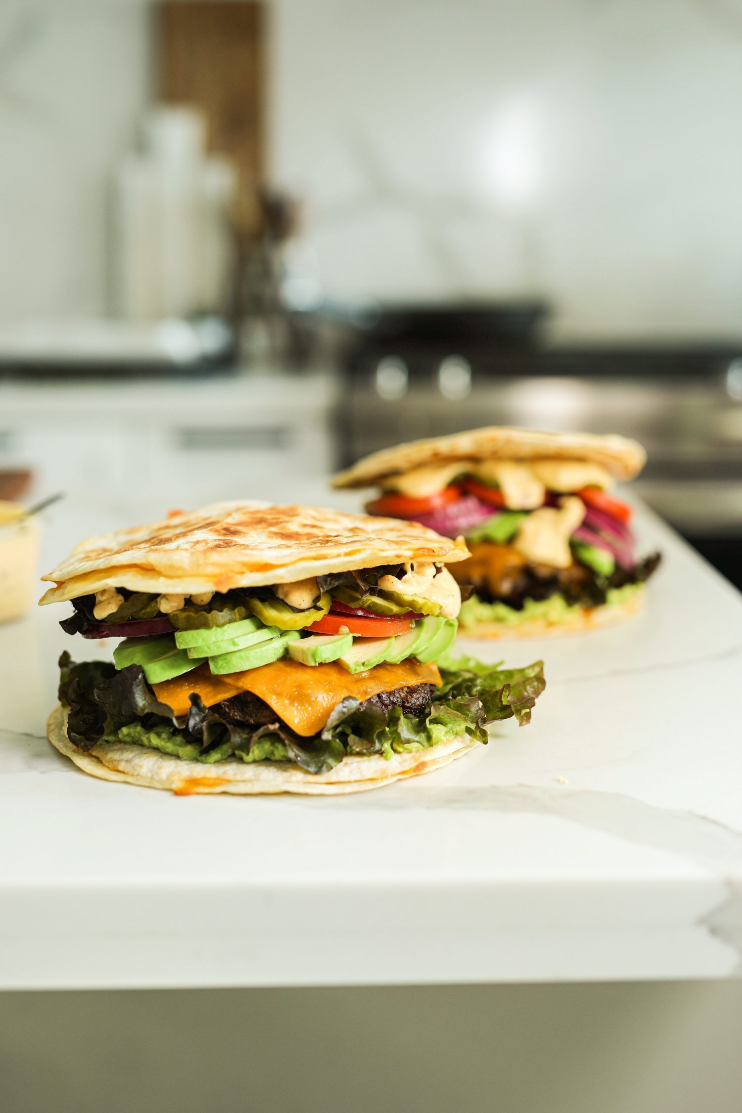 Quesadilla Burger with Fry Sauce Recipe Mi Rancho® Pure Tortilla Joy