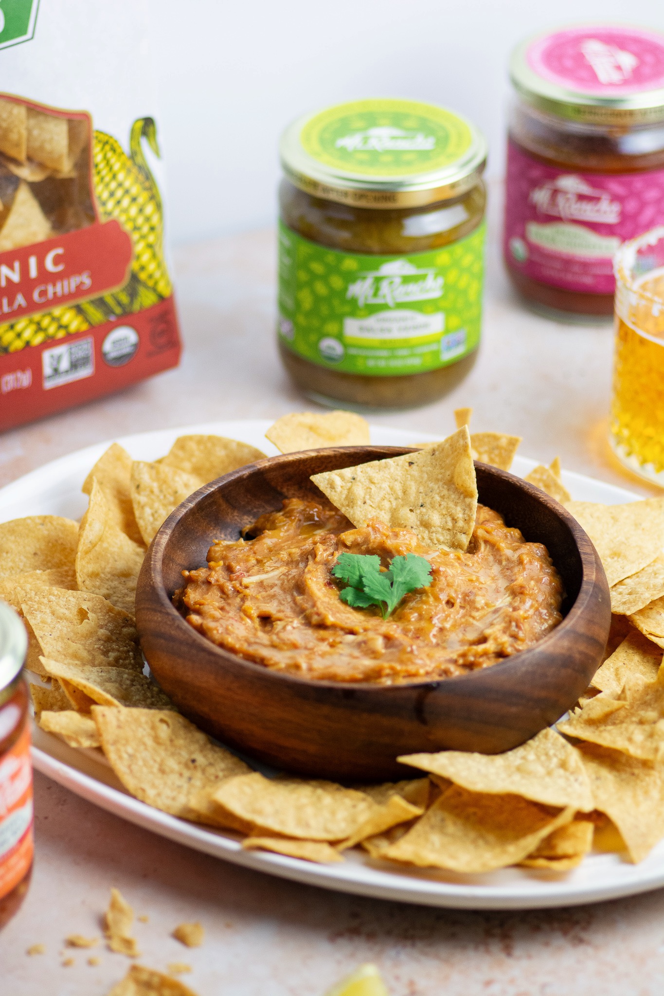 Cheesy Chicken & Bean Dip with Organic Salsa Chipotle Recipe Mi