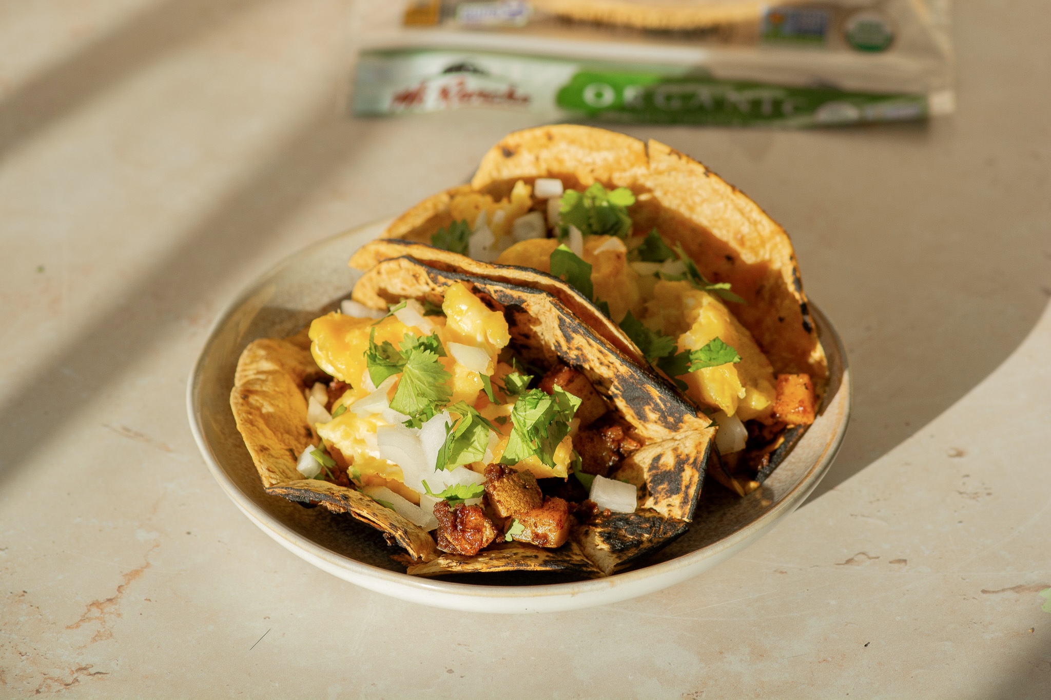 Cheesy Chorizo Con Papas Breakfast Tacos Recipe | Mi Rancho®: Pure Tortilla Joy